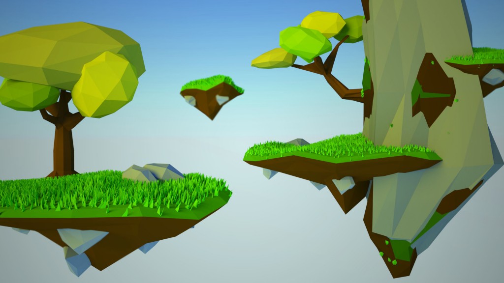 Flying Islands  - Low Poly preview image 1